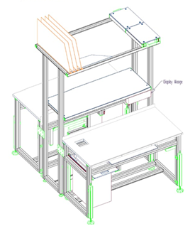 Modularer Packtisch mit integrierter Technik